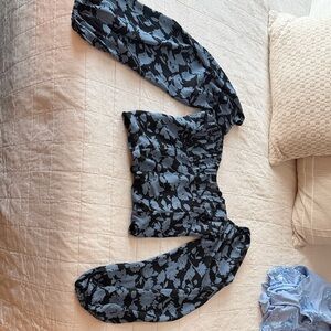 Abercrombie & Fitch Black Smocked Top